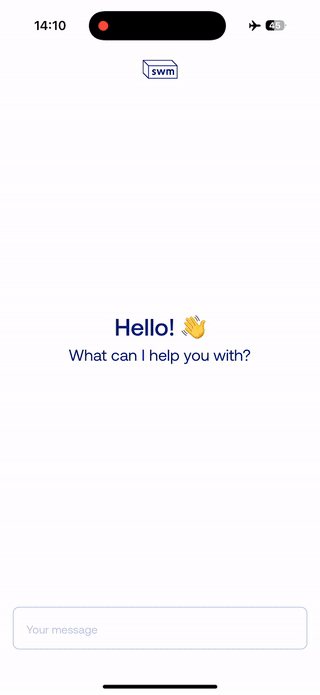 Gif showing example chatbot application
